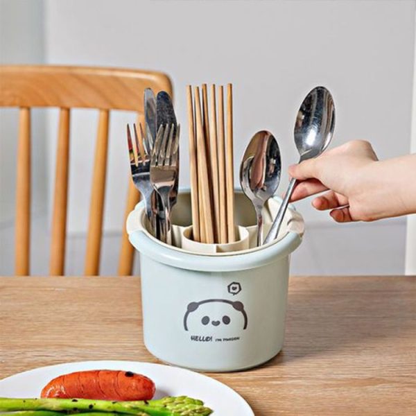 Multifunctional Household Chopsticks Spoon Storage Rack Double-layer Kitchen Drain Holder (Dark Blue) - Image 7