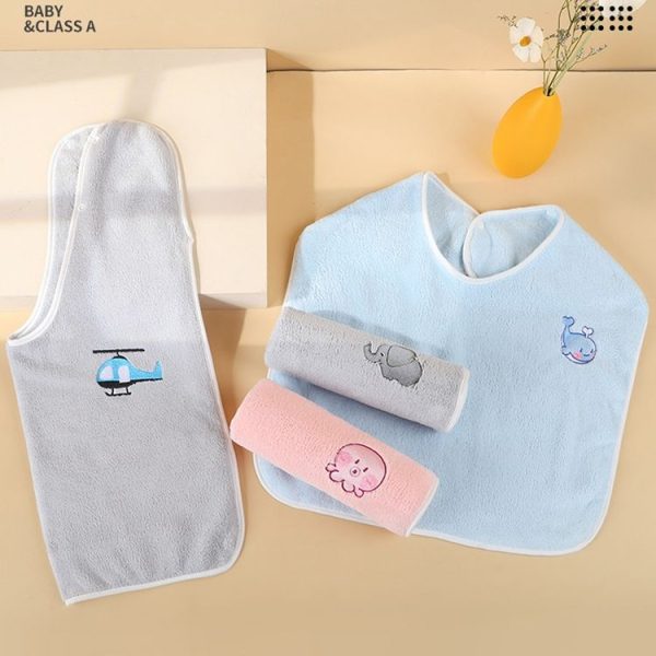 Children Wash Towel Brushing Baby Bib Not Wetsuit Multifunctional Facial Washing Towel, Color: Gray Plane - Image 5