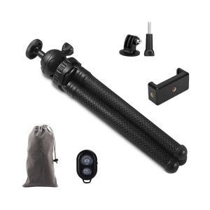 Octopus Fish Silicone Camera Tripod Desktop Folding Stand With Bluetooth Controller+Adapter+Phone Clip+Storage Bag+Screws