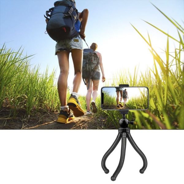 Octopus Fish Silicone Camera Tripod Desktop Folding Stand With Bluetooth Controller+Adapter+Phone Clip+Storage Bag+Screws - Image 5