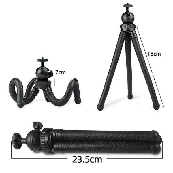 Octopus Fish Silicone Camera Tripod Desktop Folding Stand With Bluetooth Controller+Adapter+Phone Clip+Storage Bag+Screws - Image 6