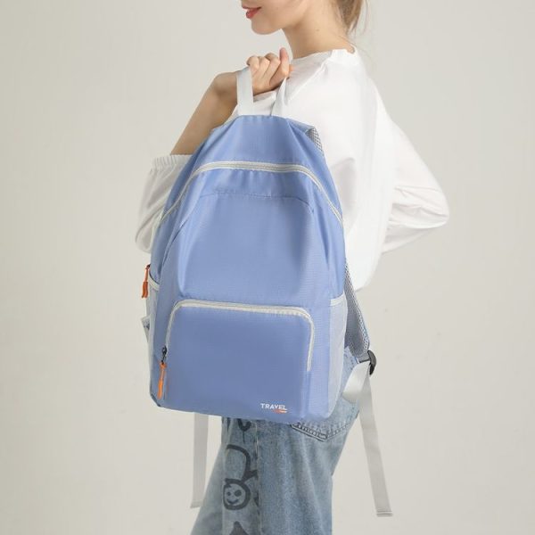 Lightweight Sports Mountaineering Bag Portable Folding Double Shoulder Backpack (Blue) - Image 2