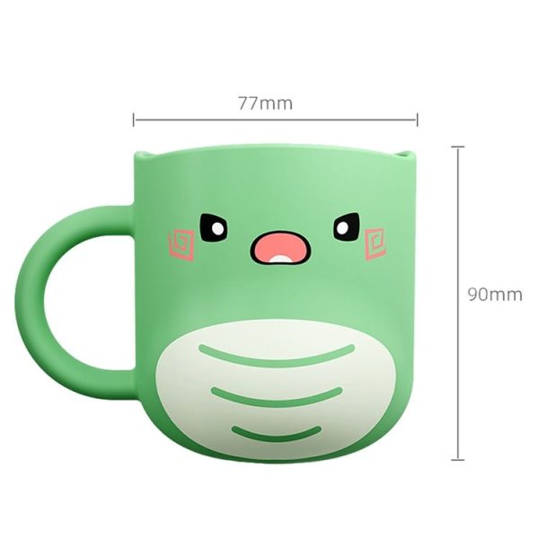 Water Mug Brushing Cup Baby Home Cute Cartoon Drop-Proof Eco-Friendly Dinosaur Cup (Green) - Image 3