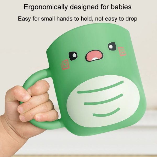 Water Mug Brushing Cup Baby Home Cute Cartoon Drop-Proof Eco-Friendly Dinosaur Cup (Green) - Image 6