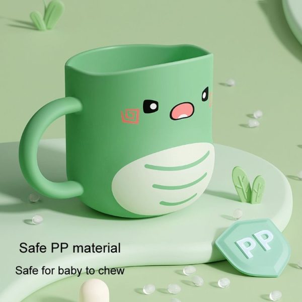 Water Mug Brushing Cup Baby Home Cute Cartoon Drop-Proof Eco-Friendly Dinosaur Cup (Green) - Image 7