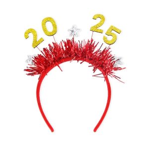 2025 Digital Christmas Party Decoration Headband Mall Bar New Year Eve Event Headdress (Gold)