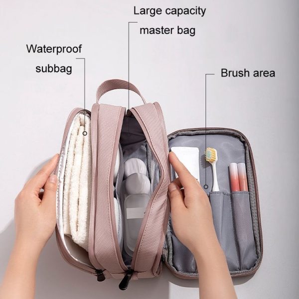 Portable Storage Wash Bag Traveling Wet And Dry Cosmetic Pack, Style: Black Small - Image 7
