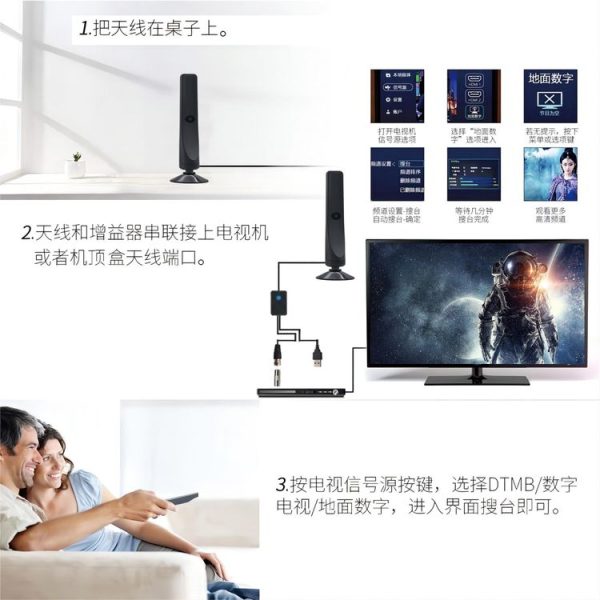 4K 1080P Indoor Digital TV Antenna For Local Channels 50 Miles Range With Amplifier Signal Booster - Image 4
