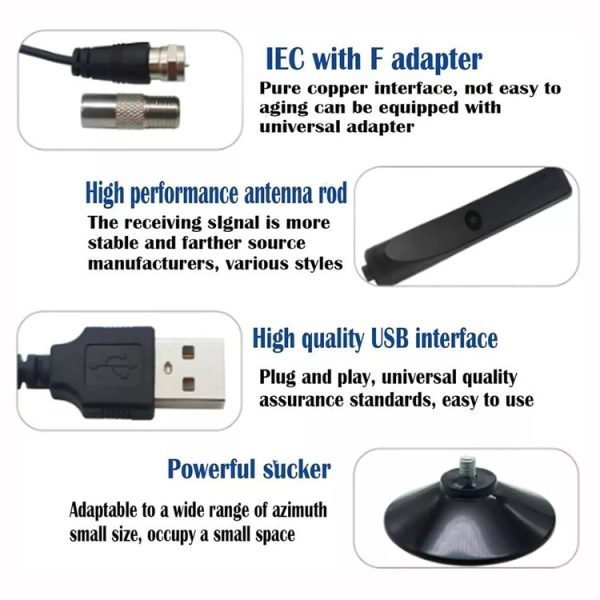 4K 1080P Indoor Digital TV Antenna For Local Channels 50 Miles Range With Amplifier Signal Booster - Image 5