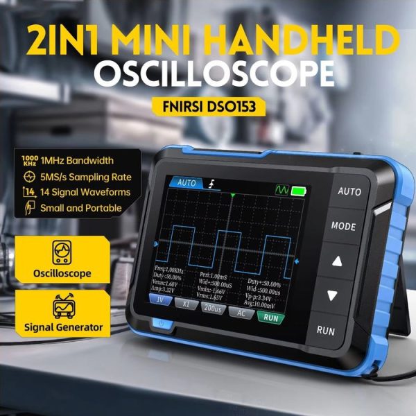 FNIRSI 2 In 1 Mini Portable Digital Oscilloscope Signal Generator, Set: Standard - Image 2