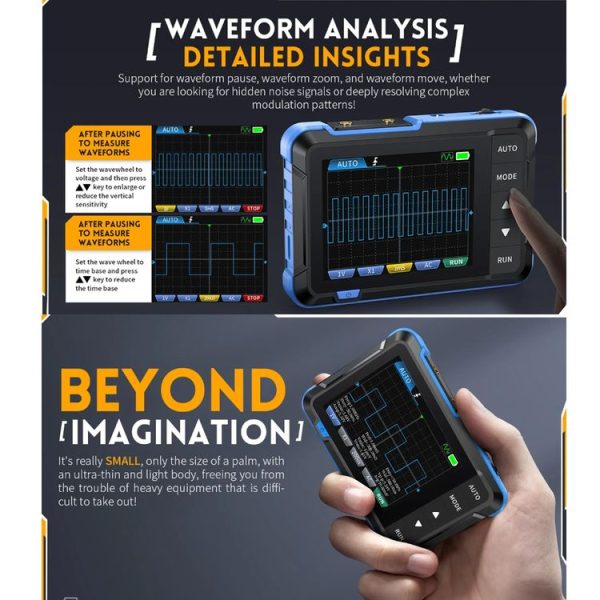 FNIRSI 2 In 1 Mini Portable Digital Oscilloscope Signal Generator, Set: Standard - Image 7
