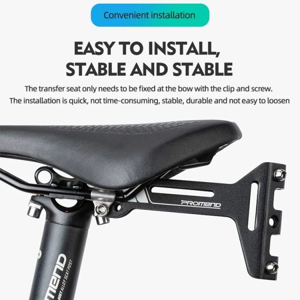 PROMEND FJJ-285 Water Bottle Cage Conversion Mount Aluminum Bicycle Cushion Dual Cup Holder Mounting Adapter, Color: Frosted Black - Image 2