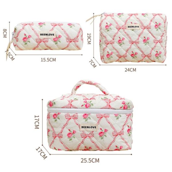 Compact Handy Cosmetic Storage Bag Lightweight Toiletry Pack, Style: Flower Octagonal Model - Image 3