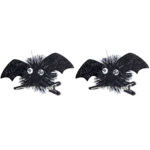 1pair Halloween Bat Hairpin Children Costume Headdress (Black)