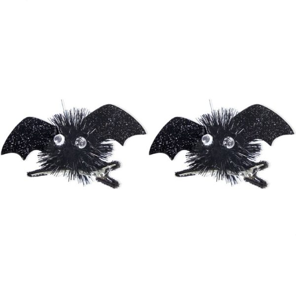 1pair Halloween Bat Hairpin Children Costume Headdress (Black)