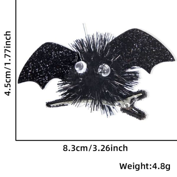 1pair Halloween Bat Hairpin Children Costume Headdress (Black) - Image 2