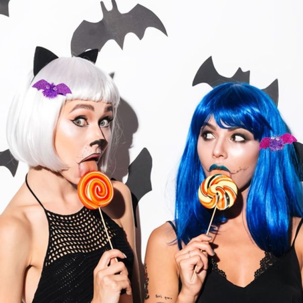 1pair Halloween Bat Hairpin Children Costume Headdress (Black) - Image 6