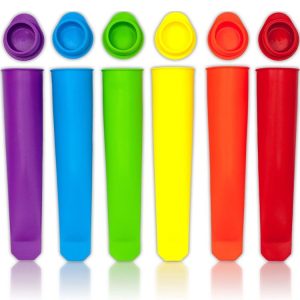 6Colors / Set Food Grade Long Silicone Popsicle Ice Cream Molds