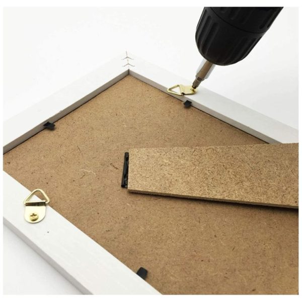 50pcs / Pack Photo Frame Hooks Hangers Triangle Single Hole Picture Hooks with Screws (Gold) - Image 5