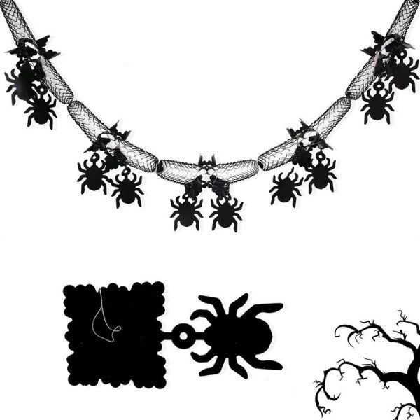 3m Halloween Honeycomb Garland Pendant Spider Bat Party Flag Scene Layout Props (Spider)