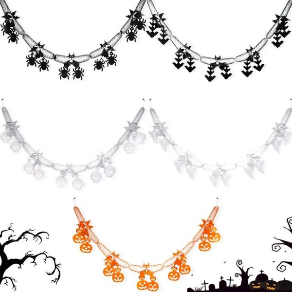 3m Halloween Honeycomb Garland Pendant Spider Bat Party Flag Scene Layout Props (Spider) - Image 2