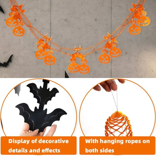 3m Halloween Honeycomb Garland Pendant Spider Bat Party Flag Scene Layout Props (Spider) - Image 4