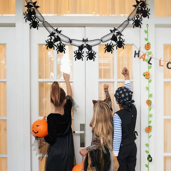 3m Halloween Honeycomb Garland Pendant Spider Bat Party Flag Scene Layout Props (Spider) - Image 6