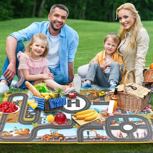 130 x 100cm Engineering Parking Scene Play Mat Outdoor Picnic Beach Mat - Image 2