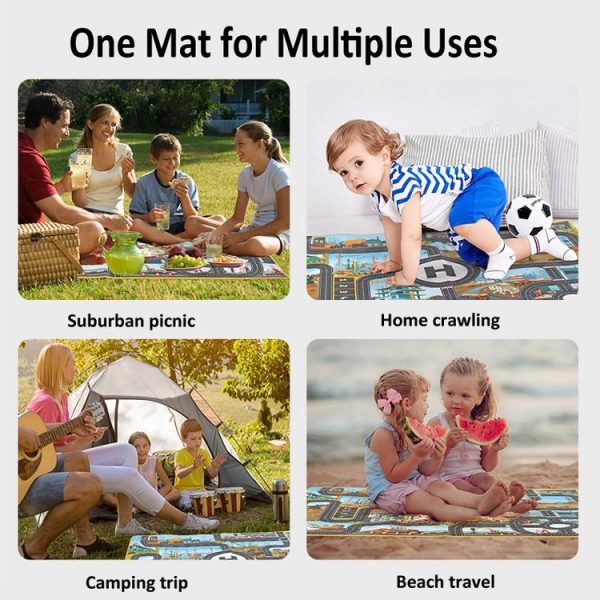 130 x 100cm Engineering Parking Scene Play Mat Outdoor Picnic Beach Mat - Image 9