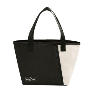 Portable Handheld Insulated Lunch Pack Outdoor Picnic Bento Bag (Black)