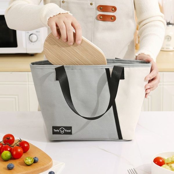Portable Handheld Insulated Lunch Pack Outdoor Picnic Bento Bag (Black) - Image 2