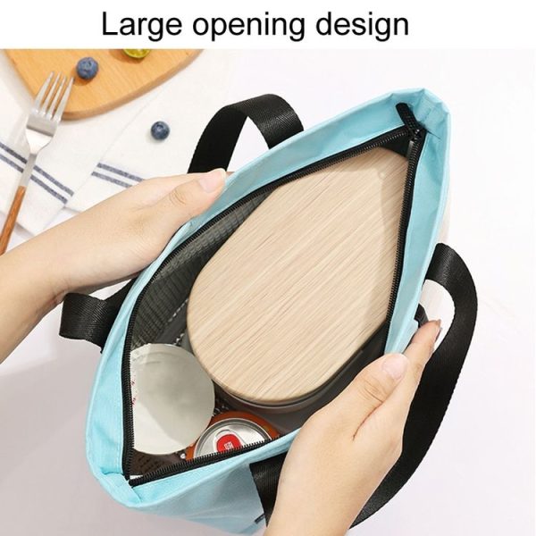 Portable Handheld Insulated Lunch Pack Outdoor Picnic Bento Bag (Black) - Image 6
