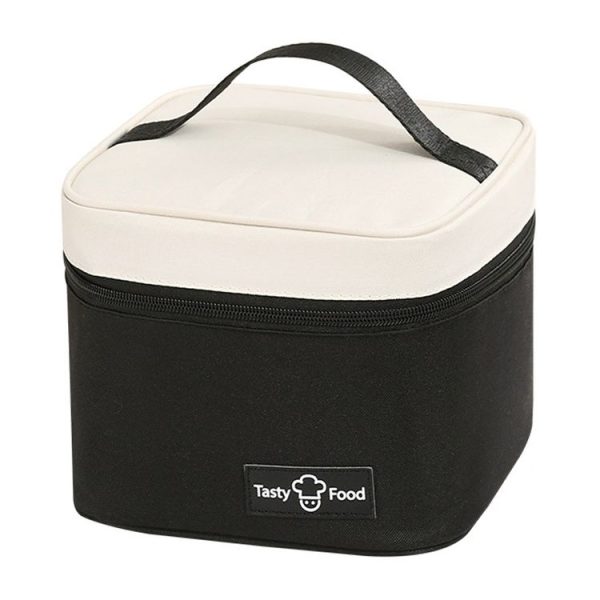 Portable Handheld Insulated Lunch Pack Outdoor Picnic Bento Bag (Black)