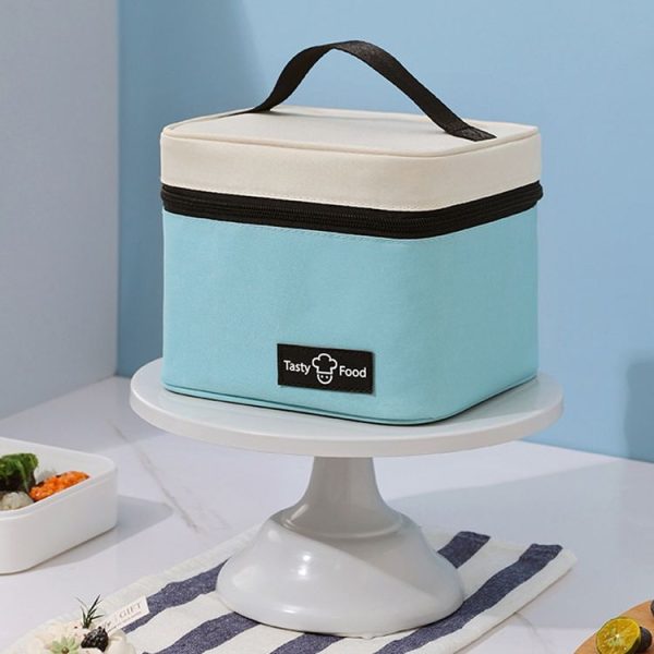 Portable Handheld Insulated Lunch Pack Outdoor Picnic Bento Bag (Black) - Image 2