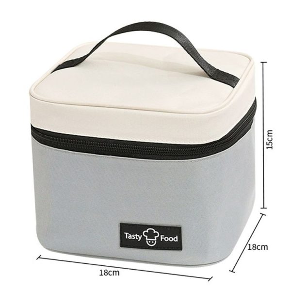 Portable Handheld Insulated Lunch Pack Outdoor Picnic Bento Bag (Black) - Image 3