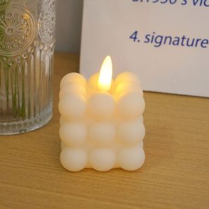 LED Geometry Electronic Candle Light Bedroom Atmosphere Ornaments Photo Props (Dots)