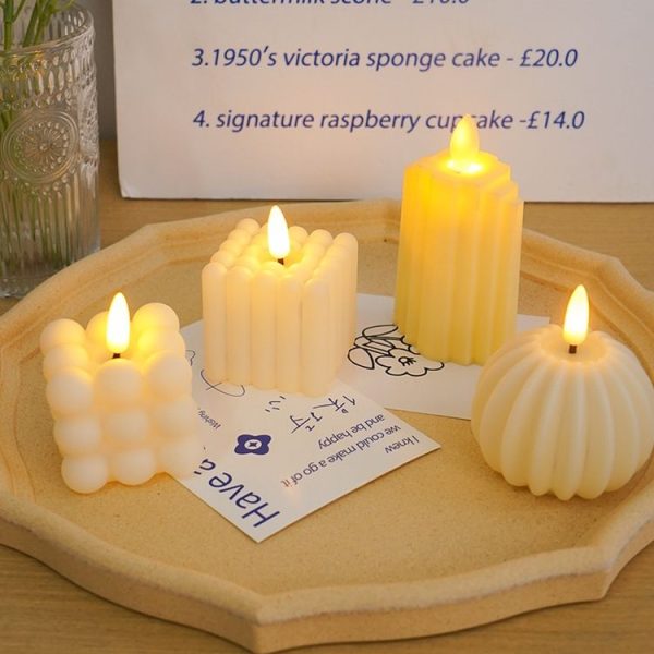 LED Geometry Electronic Candle Light Bedroom Atmosphere Ornaments Photo Props (Dots) - Image 2