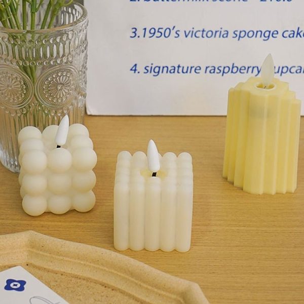 LED Geometry Electronic Candle Light Bedroom Atmosphere Ornaments Photo Props (Dots) - Image 3