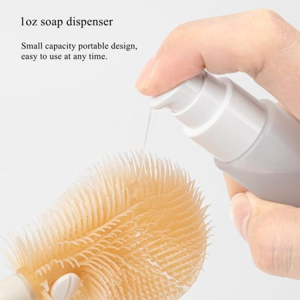 Silicone Portable Baby Bottle Brush Set Travel Cleaning Brush (Purple) - Image 7