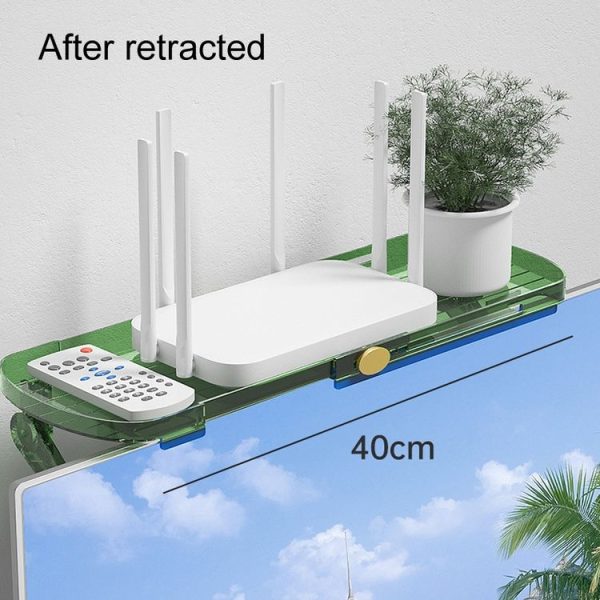 No Punching TV Set-top Box Adjustable Storage Shelf Monitor Computer Screen Holder Router Hanger (Grey) - Image 4