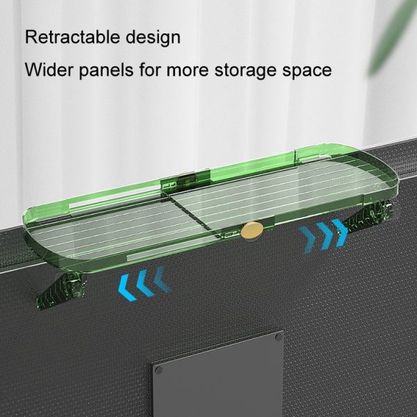 No Punching TV Set-top Box Adjustable Storage Shelf Monitor Computer Screen Holder Router Hanger (Grey) - Image 6