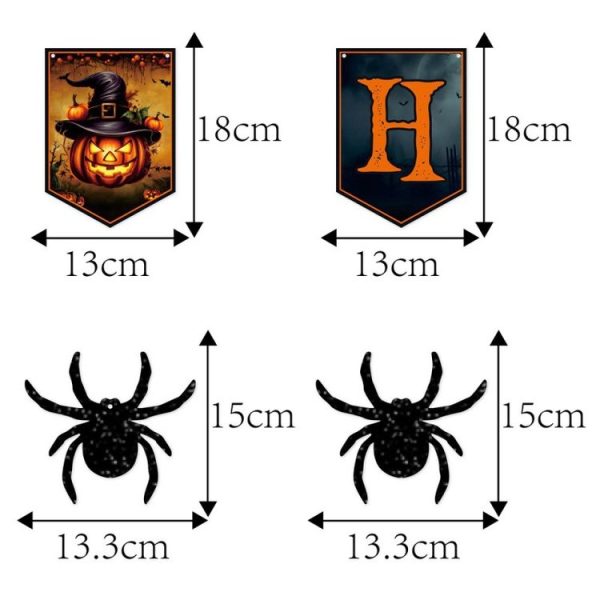 Halloween Decoration Wall Stickers Hanging Pendant Party Horror Banner Decoration, Style: Alphabet Pull Flags - Image 3