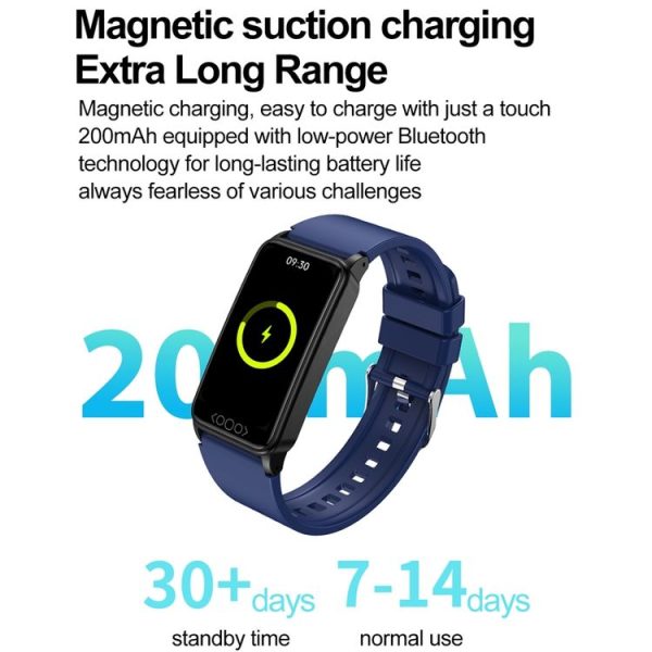 Uric Acid Blood Lipid Noninvasive Blood Sugar Heart Rate Oxygen Temperature Monitoring Smart Healthy Sports Bracelet (Black) - Image 17