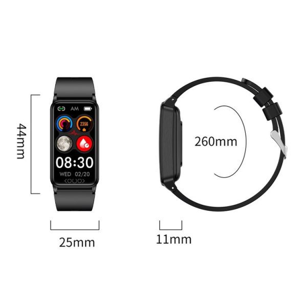 Uric Acid Blood Lipid Noninvasive Blood Sugar Heart Rate Oxygen Temperature Monitoring Smart Healthy Sports Bracelet (Black) - Image 21