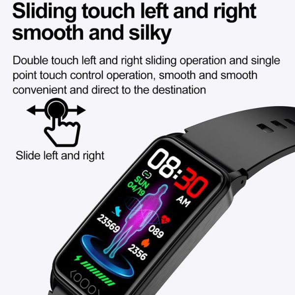 Uric Acid Blood Lipid Noninvasive Blood Sugar Heart Rate Oxygen Temperature Monitoring Smart Healthy Sports Bracelet (Black) - Image 4