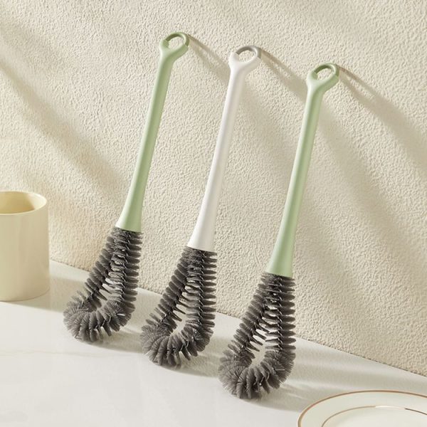 Household Long Handle Cup Brush Breaker Milk Bottle Cleaning Brushes (Green) - Image 2