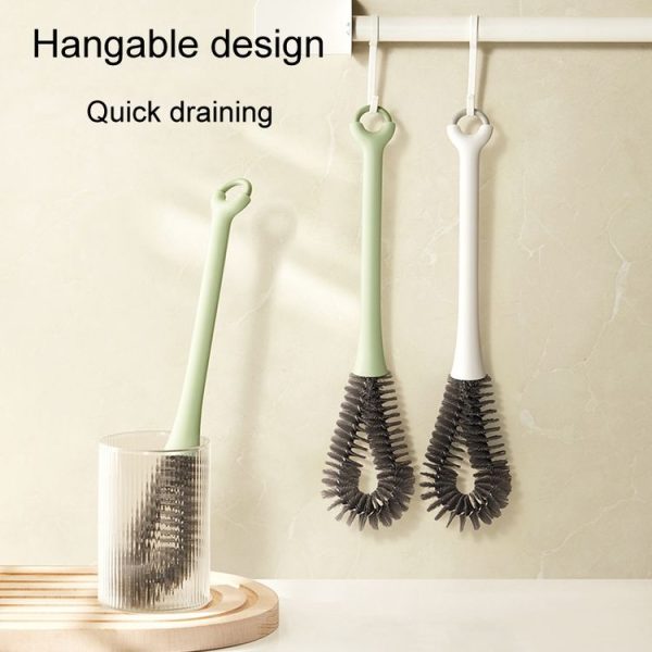 Household Long Handle Cup Brush Breaker Milk Bottle Cleaning Brushes (Green) - Image 4