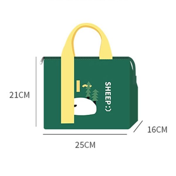 PU Cartoon Waterproof Thickened Insulated and Cooling Lunch Bag (Green) - Image 2