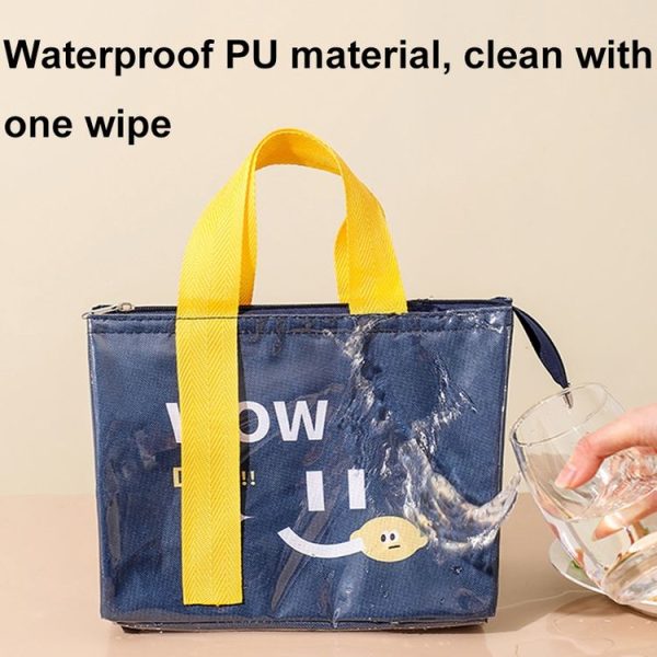 PU Cartoon Waterproof Thickened Insulated and Cooling Lunch Bag (Green) - Image 4