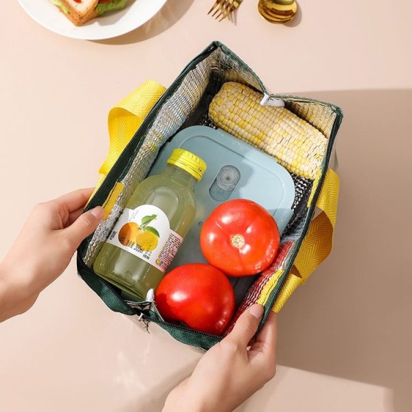 PU Cartoon Waterproof Thickened Insulated and Cooling Lunch Bag (Green) - Image 5